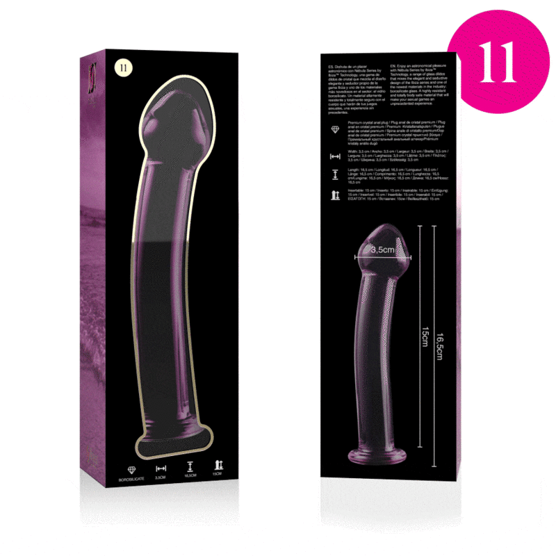 NEBULA SERIES BY IBIZA - MODELO 11 DILDO CRISTAL TRANSPARENTE 16 CM -O- 3 CM