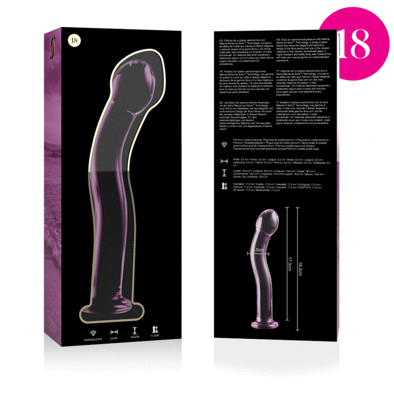 NEBULA SERIES BY IBIZA - MODELO 18 DILDO CRISTAL TRANSPARENTE 18.5 CM -O- 3.5 CM