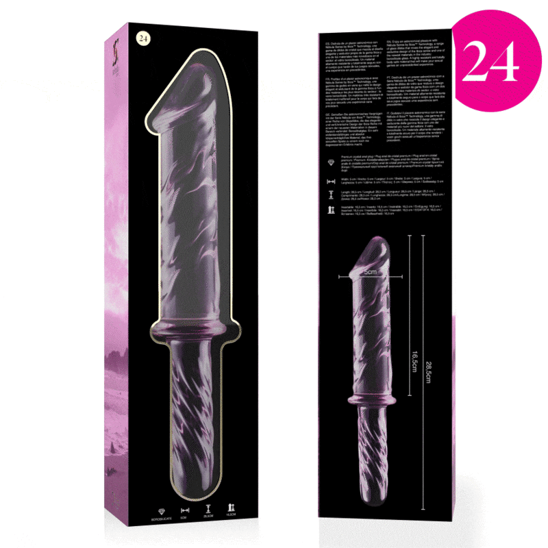 NEBULA SERIES BY IBIZA - MODELO 24 DILDO CRISTAL TRANSPARENTE 28.5 CM -O- 5 CM