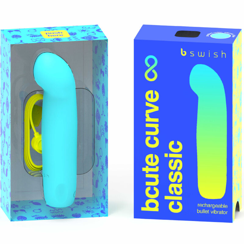 B SWISH - BCUTE CURVE INFINITE VIBRATEUR RECHARGEABLE CLASSIQUE EN SILICONE BLEU