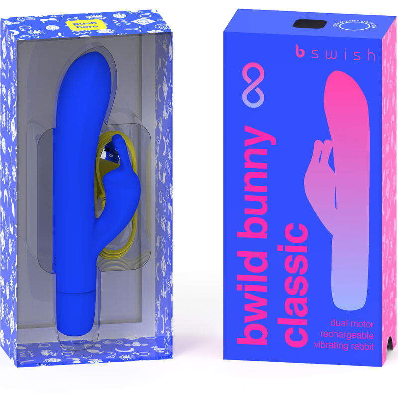 B SWISH - BWILD BUNNY VIBREUR RECHARGEABLE INFINI CLASSIQUE EN SILICONE BLEU