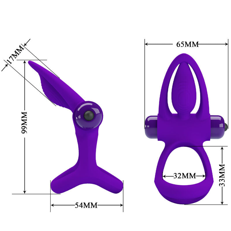 PRETTY LOVE - ANNEAU VIBRANT 10 VIBRATIONS SILICONE VIOLET