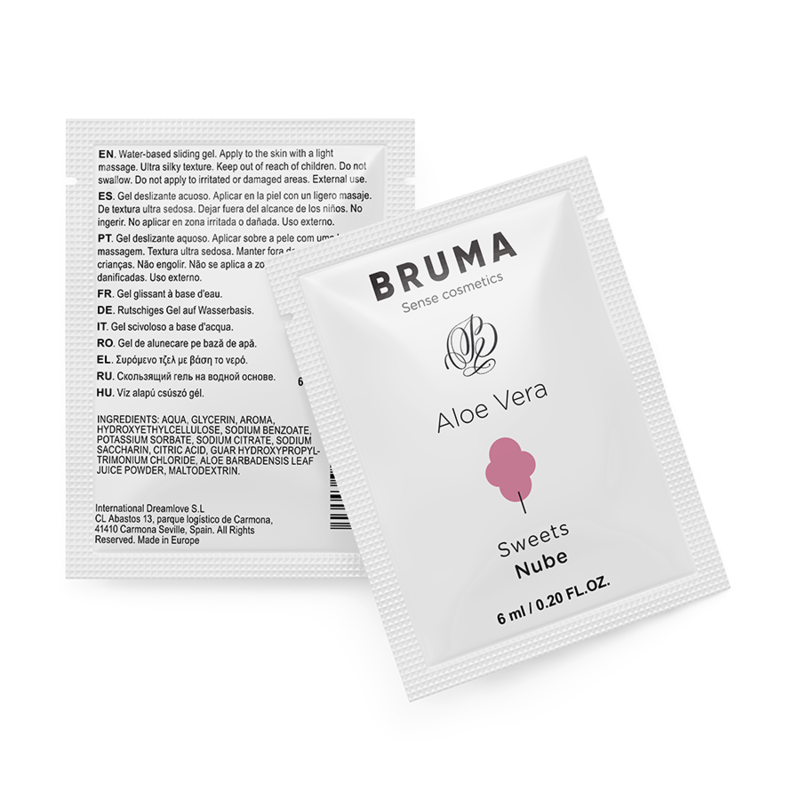 BRUMA - GEL LUBRIFIANT ALOE VERA GOÛT BARBE À PAPA 6 ML