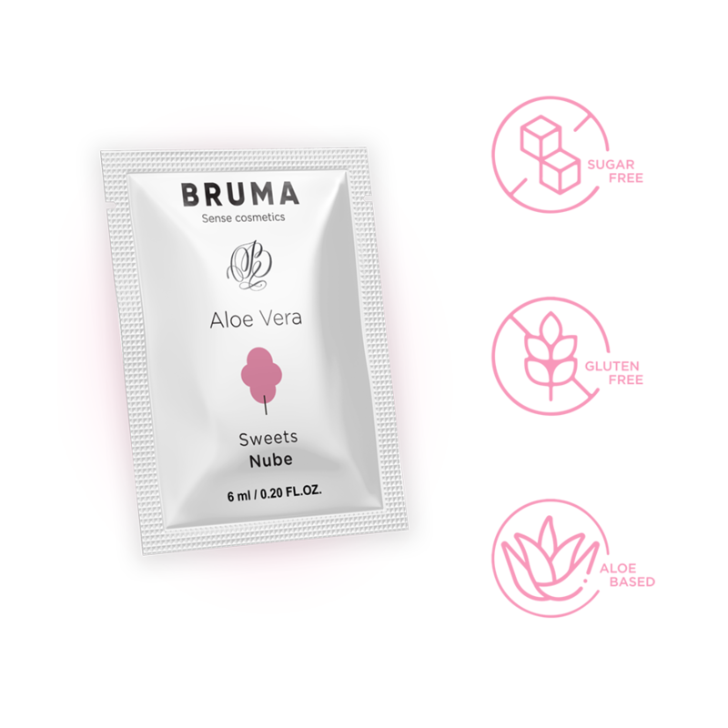 BRUMA - GEL LUBRIFIANT ALOE VERA GOÛT BARBE À PAPA 6 ML