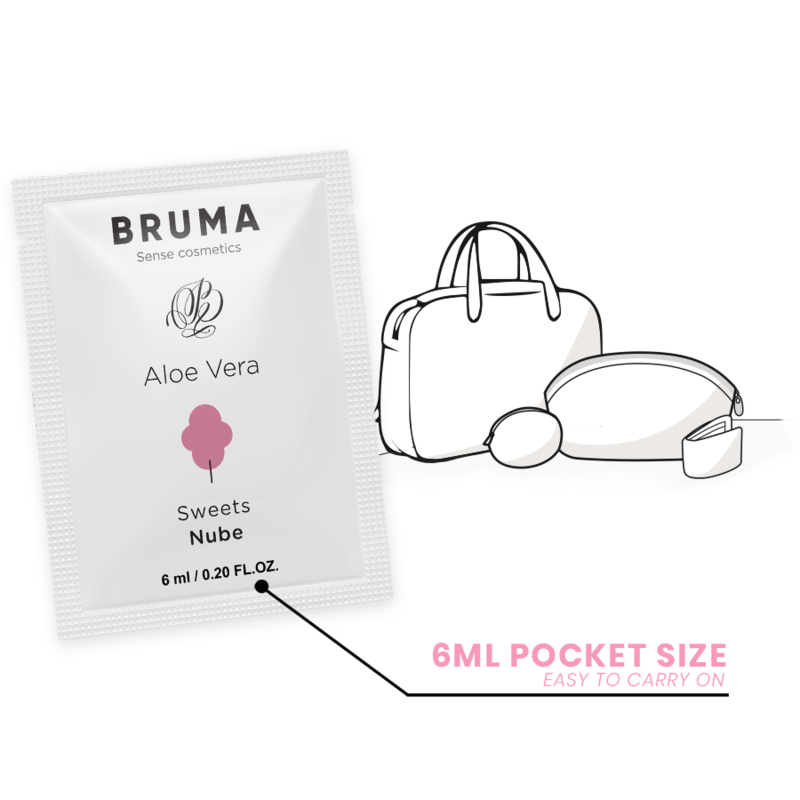 BRUMA - GEL LUBRIFIANT ALOE VERA GOÛT BARBE À PAPA 6 ML