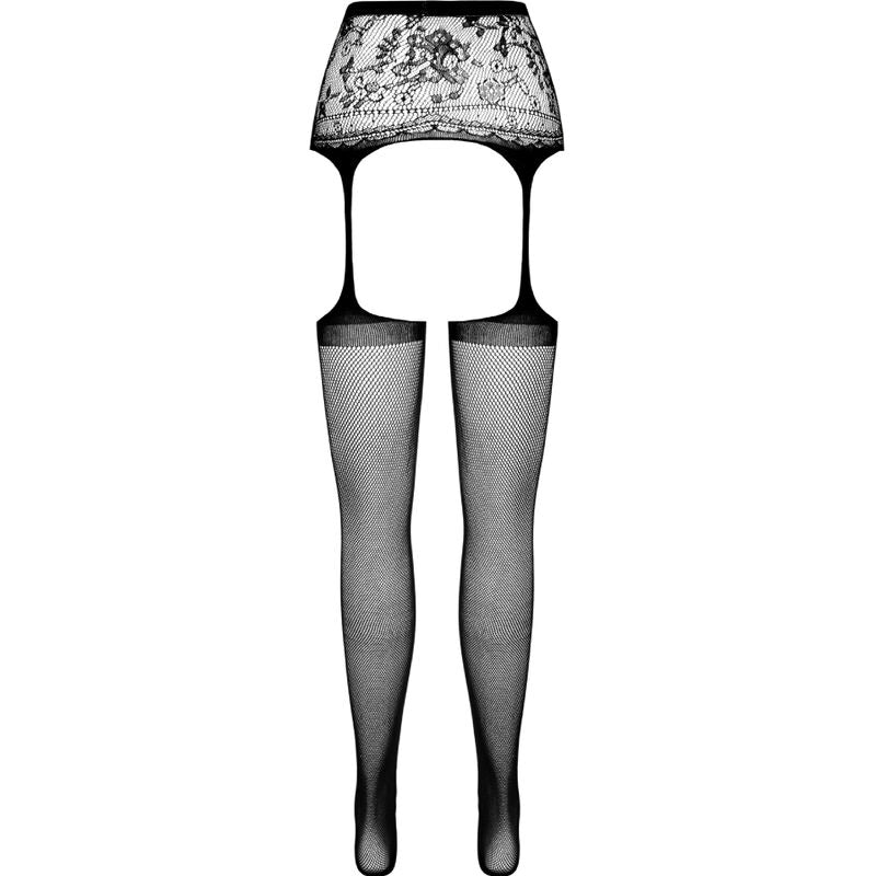 PASSION - S028 BAS NOIRS ET PORTE-JARRETELLES - TAILLE UNIQUE