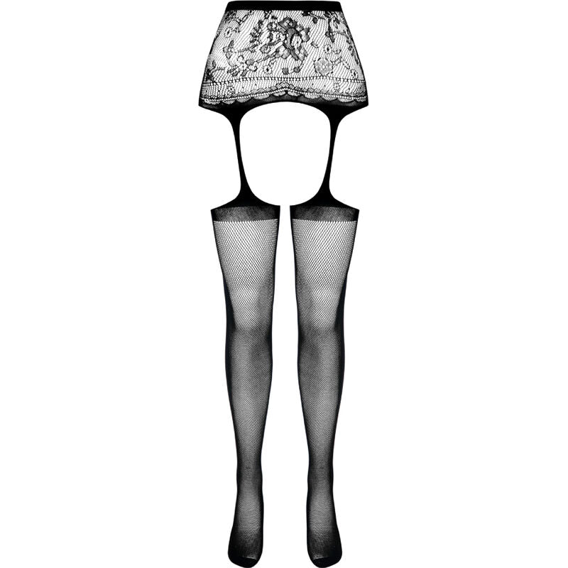 PASSION - S028 BAS NOIRS ET PORTE-JARRETELLES - TAILLE UNIQUE