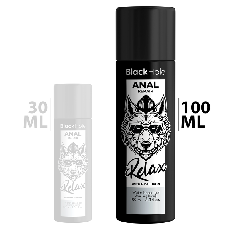 BLACK HOLE - RÉPARATION ANALE RELAXANT À BASE D'EAU AVEC ACIDE HYALURONIQUE 100 ML