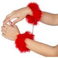 SECRETPLAY - MENOTTES PLUMES DE MARABOUT ROUGES