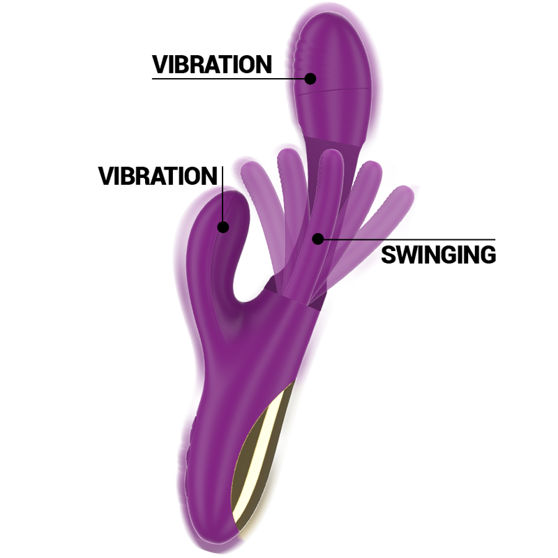 INTENSE - VIBREUR MULTIFONCTION RECHARGEABLE APOLO 7 VIBRATIONS AVEC LANGUE VIBRANTE VIOLETTE