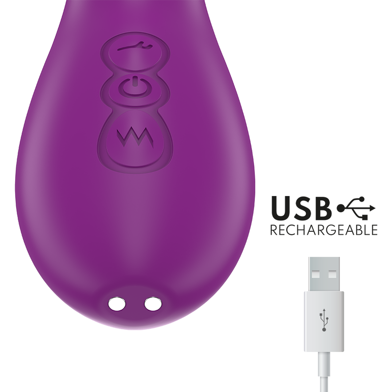 INTENSE - VIBREUR MULTIFONCTION RECHARGEABLE APOLO 7 VIBRATIONS AVEC LANGUE VIBRANTE VIOLETTE