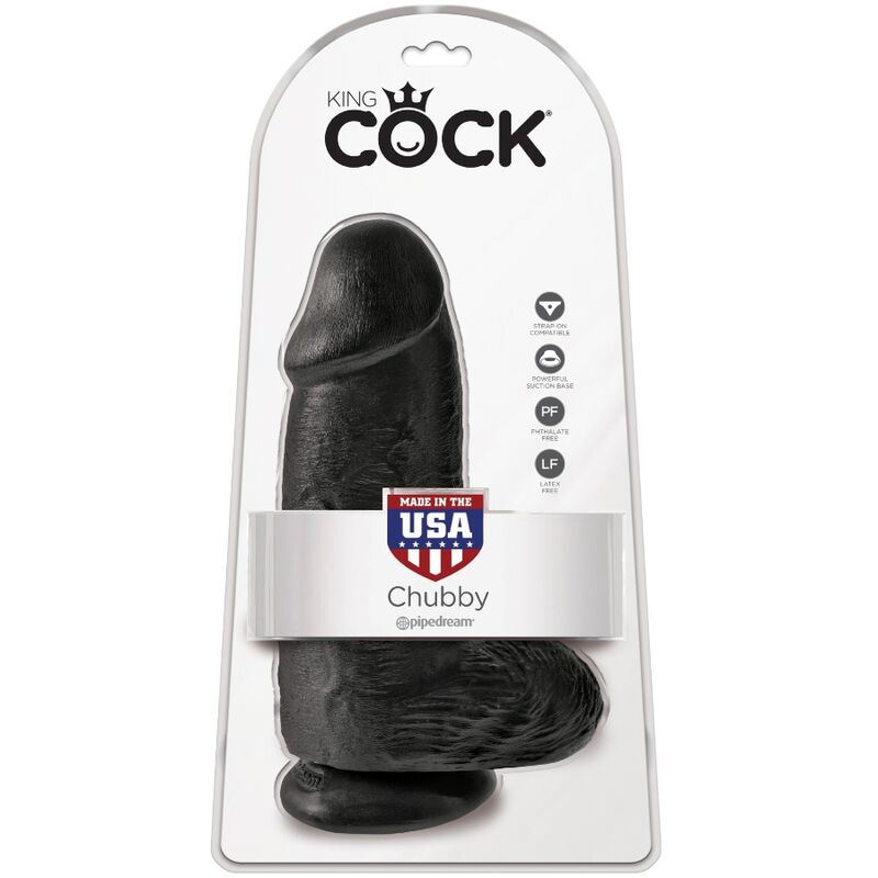 KING COCK - PÉNIS RÉALISTE AVEC DES VEINES 23 CM NOIR