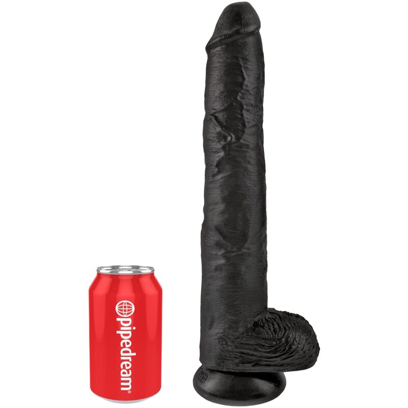 KING COCK - PÉNIS RÉALISTE AVEC TESTICULES 30,5 CM NOIR