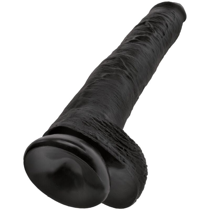 KING COCK - PÉNIS RÉALISTE AVEC TESTICULES 30,5 CM NOIR