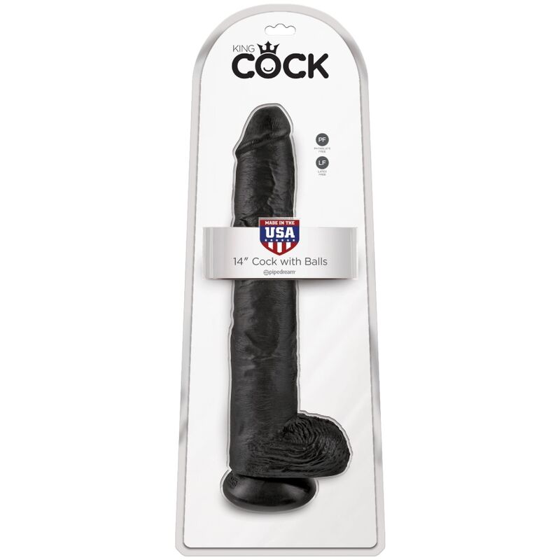 KING COCK - PÉNIS RÉALISTE AVEC TESTICULES 30,5 CM NOIR