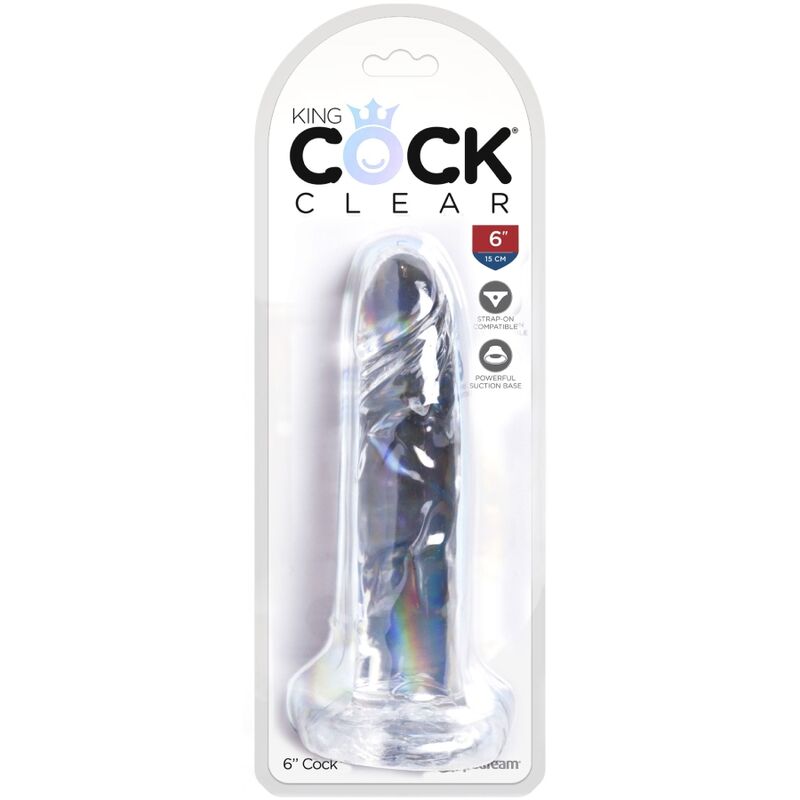 KING COCK - PÉNIS RÉALISTE ET TRANSPARENT 15,5 CM