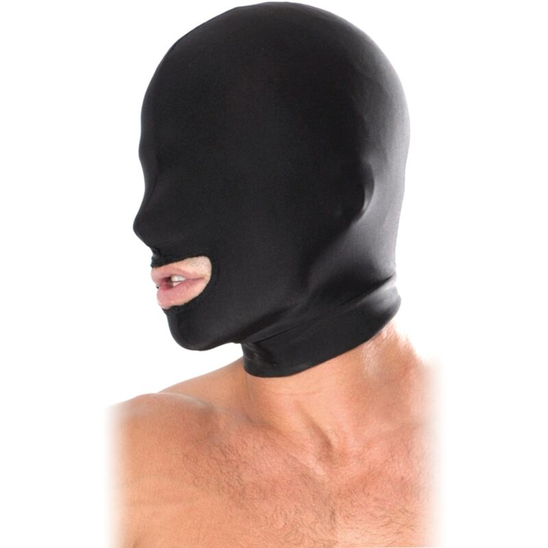SÉRIE FETISH FANTASY - CAGOULE BOUCHE OUVERTE NOIRE