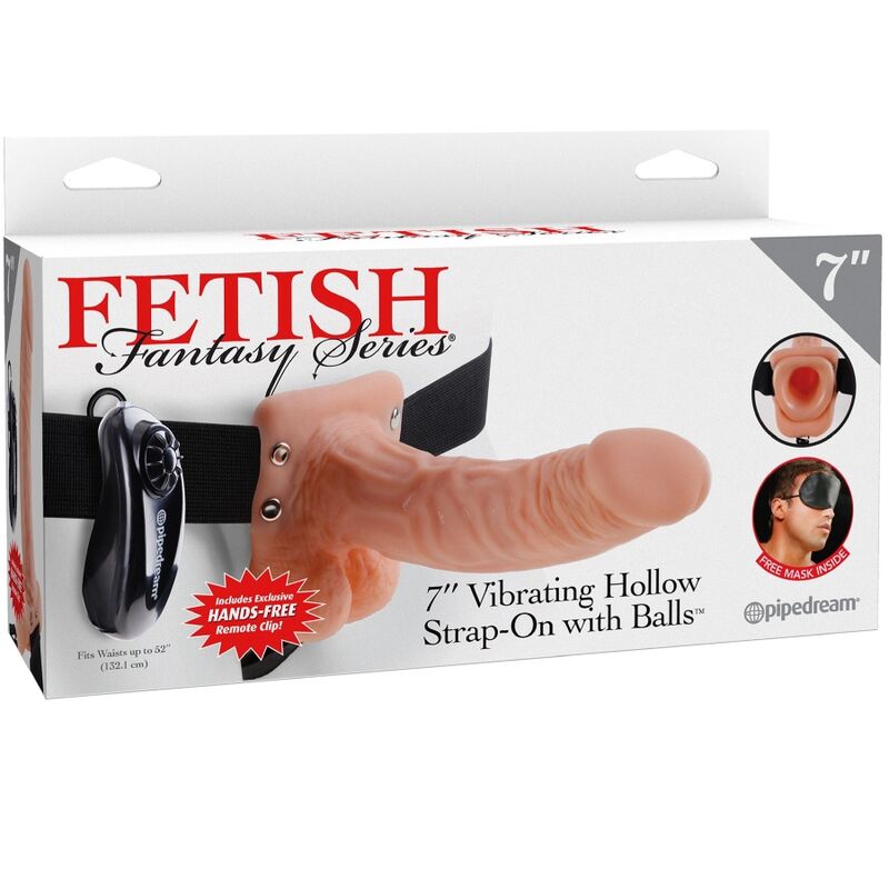 FETISH FANTASY SERIES - HARNAIS AJUSTABLE AVEC TÉLÉCOMMANDE, PÉNIS RÉALISTE AVEC TESTICULES 17,8 CM