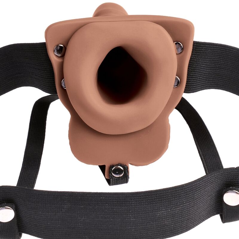 SÉRIE FETISH FANTASY - PÉNIS RÉALISTE AVEC HARNAIS RÉGLABLE, TESTICULES RECHARGEABLES ET VIBREUR 15 CM