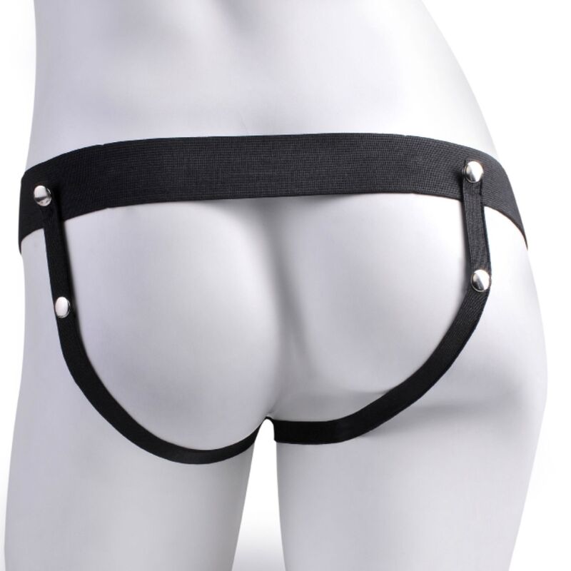 SÉRIE FETISH FANTASY - PÉNIS RÉALISTE AVEC HARNAIS RÉGLABLE, BALLES RECHARGEABLES ET VIBRATEUR 17,8 CM