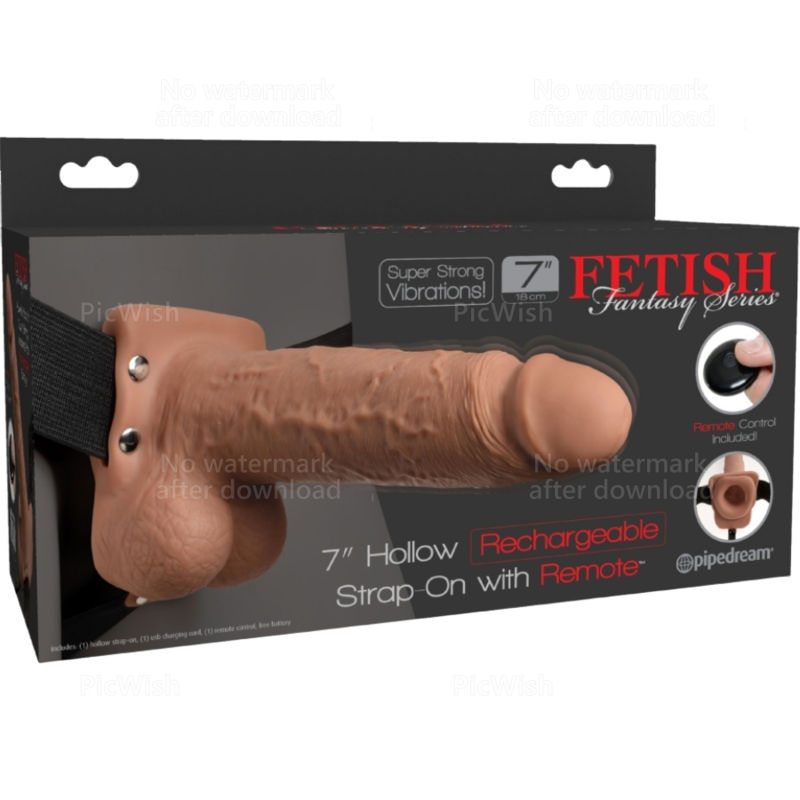 SÉRIE FETISH FANTASY - PÉNIS RÉALISTE AVEC HARNAIS RÉGLABLE, BALLES RECHARGEABLES ET VIBRATEUR 17,8 CM
