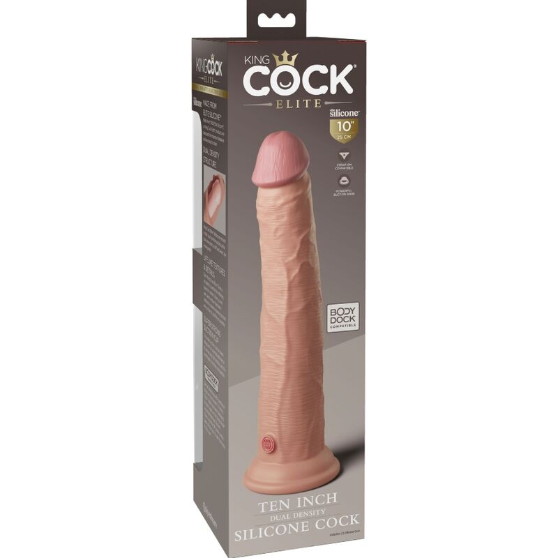 KING COCK - DILDO EN SILICONE HYPER RÉALISTE 25,4 CM