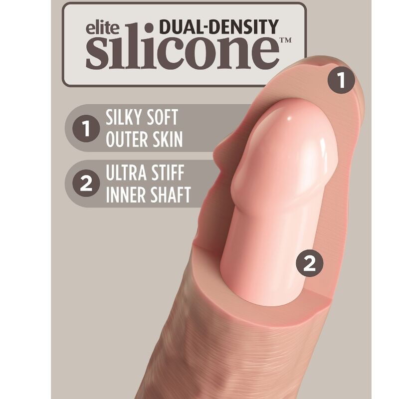 KING COCK - DILDO EN SILICONE HYPER RÉALISTE 25,4 CM