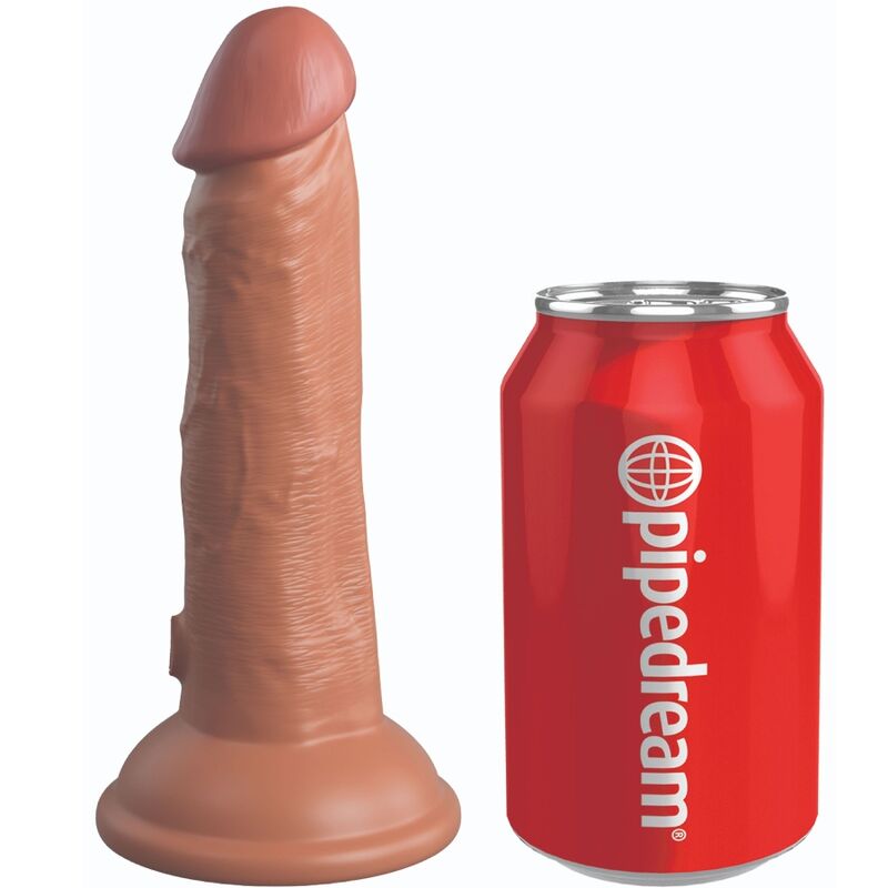 KING COCK - DILDO RÉALISTE ÉLITE AVEC VIBRATION ET SILICONE 15.2 CM CARAMEL