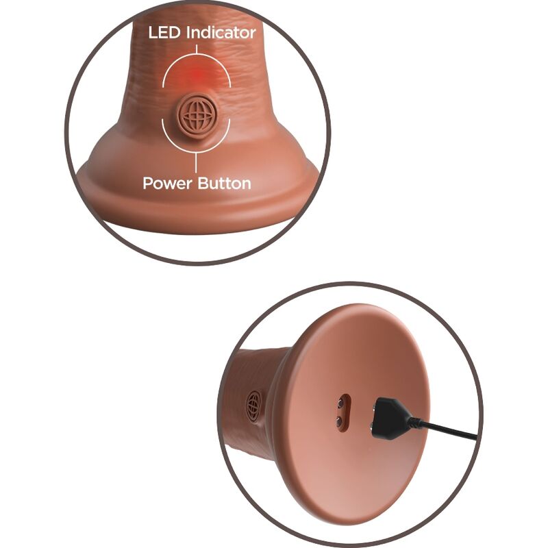 KING COCK - DILDO RÉALISTE ÉLITE AVEC VIBRATION ET SILICONE 20.3 CM CARAMEL