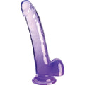 KING COCK - DILDO TRANSPARENT AVEC TESTICULES 20.3 CM VIOLET