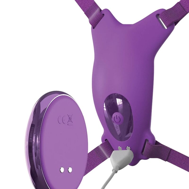 FANTAISIE POUR ELLE - HARNAIS VIBRANT PAPILLON, RECHARGEABLE & TÉLÉCOMMANDE VIOLETTE