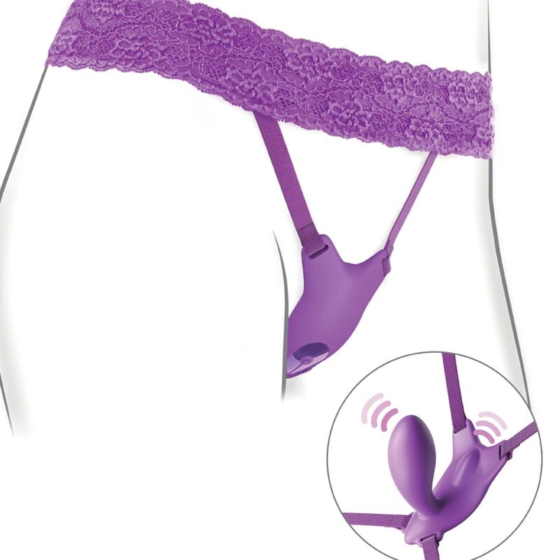 FANTASY FOR HER - HARNAIS PAPILLON POINT G AVEC VIBRATEUR, RECHARGEABLE ET TÉLÉCOMMANDE VIOLETTE