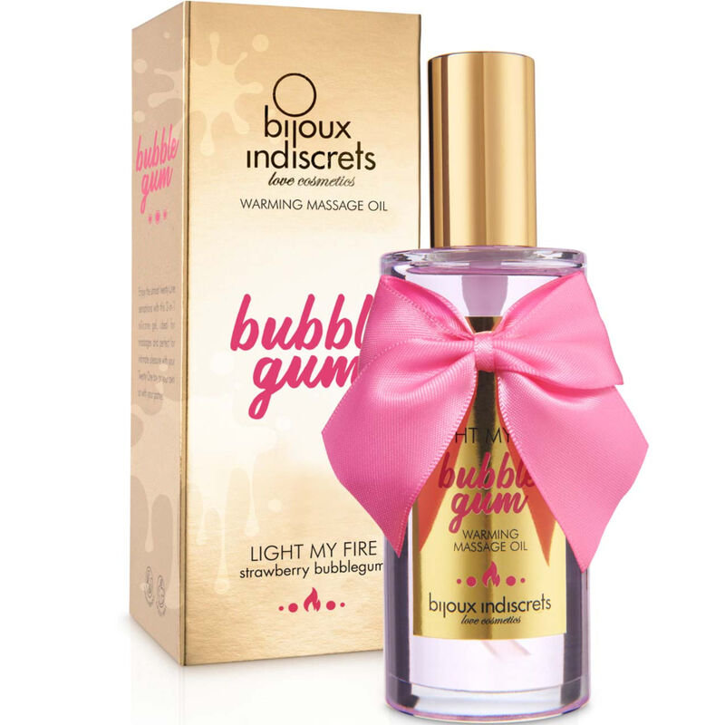 BIJOUX - INDISCRETS HUILE DE MASSAGE LIGHT MY FIRE EFFET CHAUFFANT GOÛT CHEWING-GUM