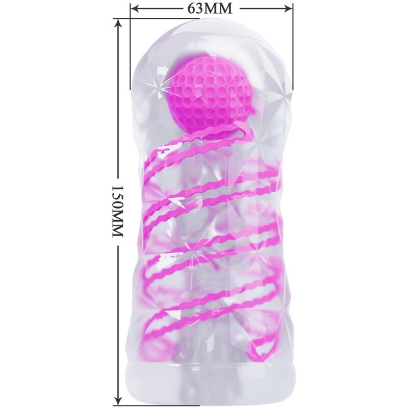 PRETTY LOVE - MASTURBATEUR MASCULIN FANTAISIE AVEC SPIRALE INTÉRIEURE ET BILLES TRANSPARENTES