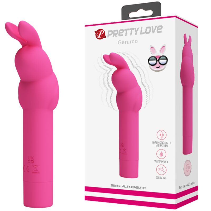 PRETTY LOVE - VIBROMASSEUR EN SILICONE LAPIN GÉRARDO FUCHSIA