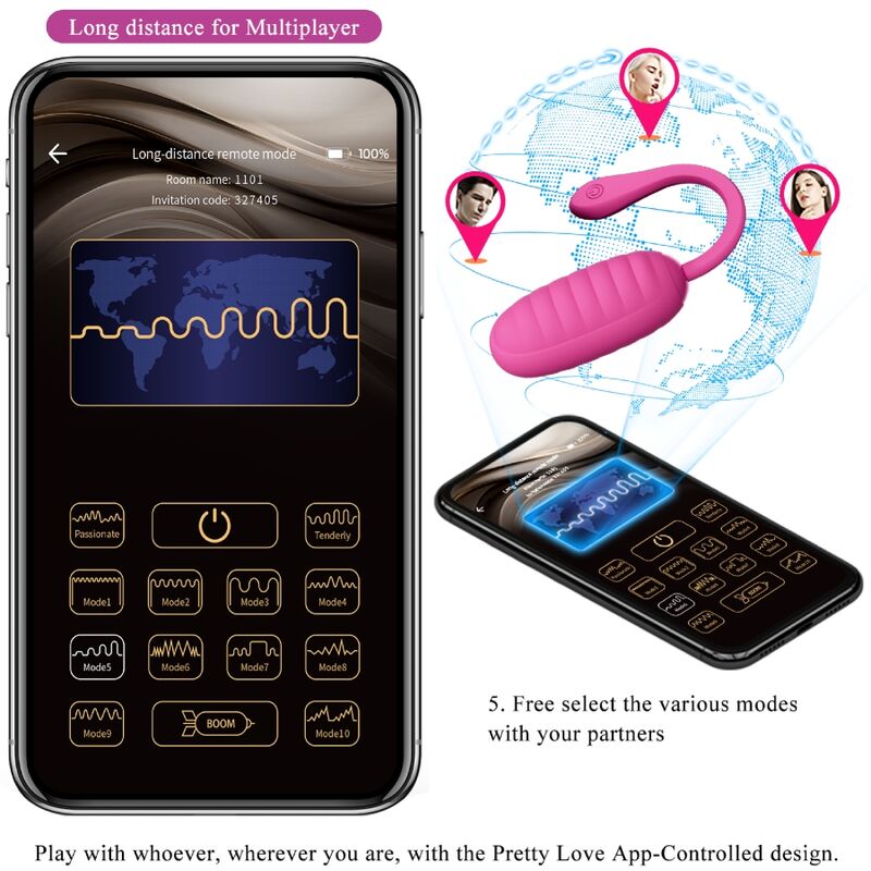 PRETTY LOVE - ŒUF VIBRANT RECHARGEABLE CATALINA ROSE APP