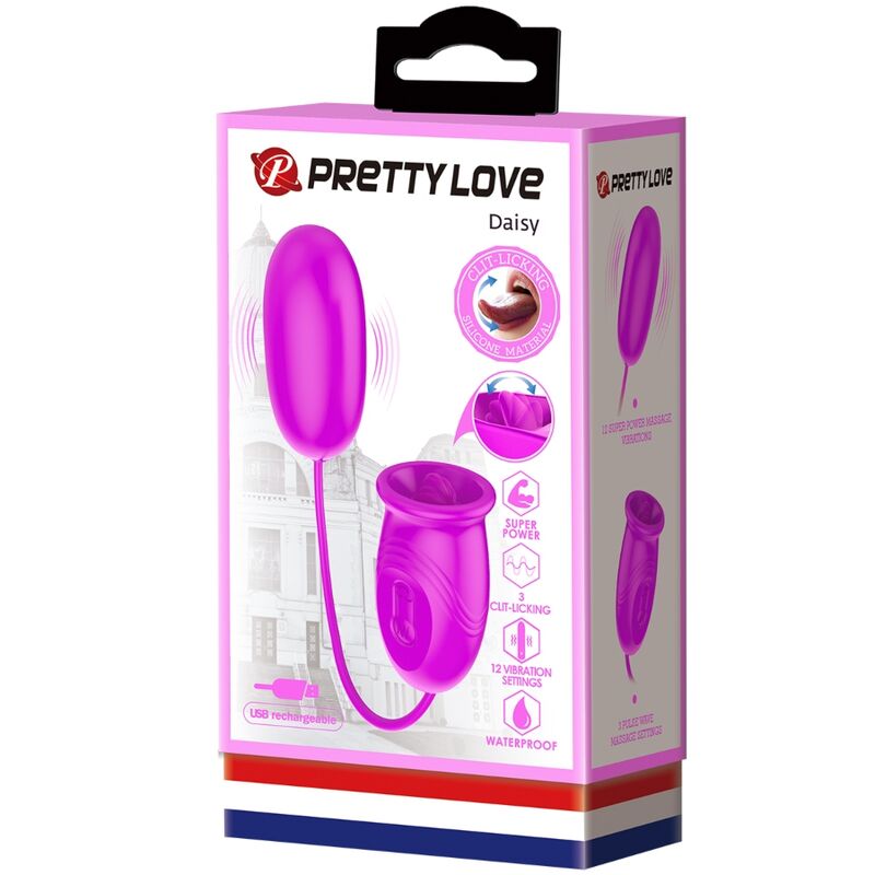 PRETTY LOVE - DAISY VIBRATEUR DOUBLE ŒUF RECHARGEABLE VIOLET