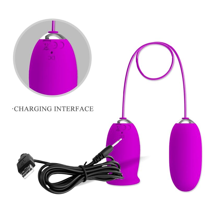 PRETTY LOVE - DAISY VIBRATEUR DOUBLE ŒUF RECHARGEABLE VIOLET