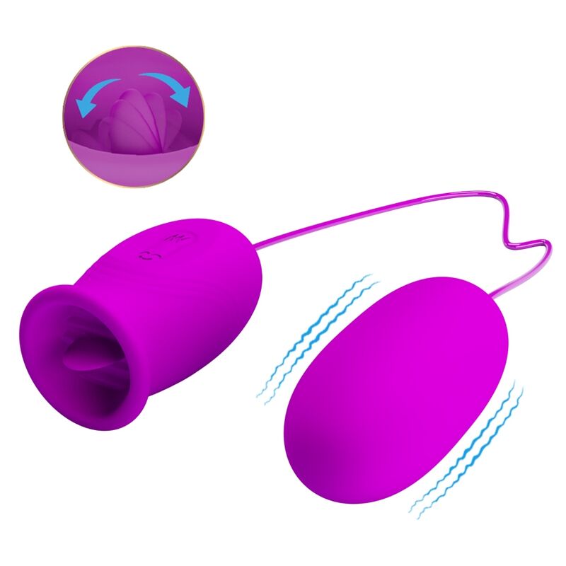 PRETTY LOVE - DAISY VIBRATEUR DOUBLE ŒUF RECHARGEABLE VIOLET
