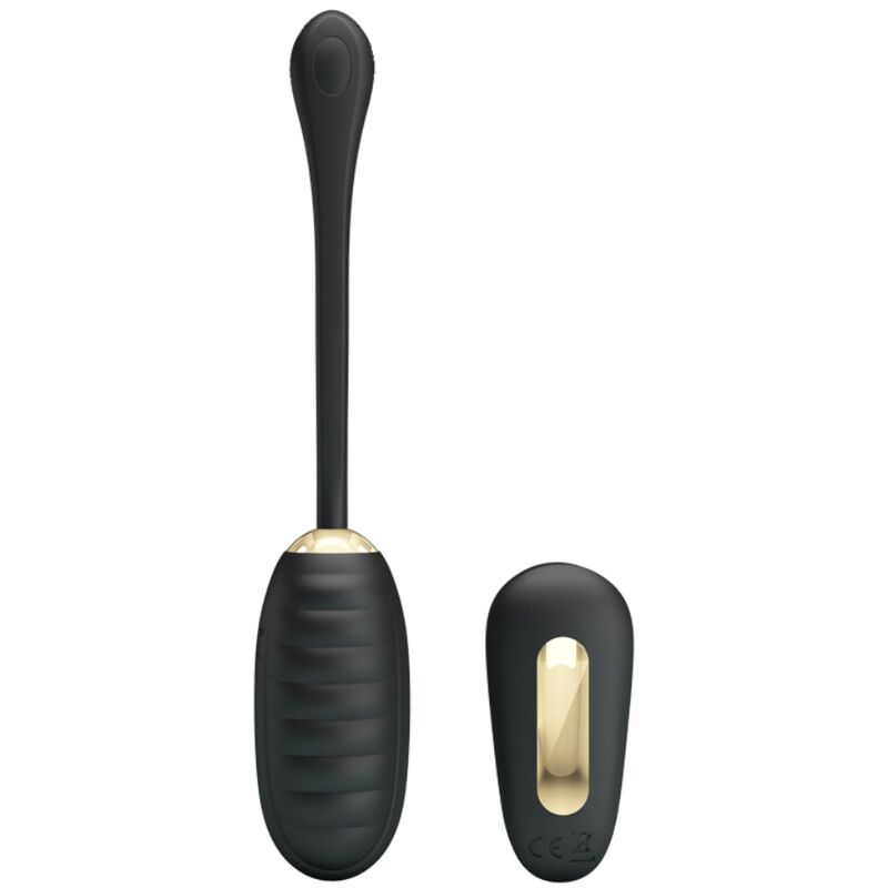 PRETTY LOVE - ŒUF VIBRANT RECHARGEABLE DE LUXE DOREEN NOIR AVEC TÉLÉCOMMANDE