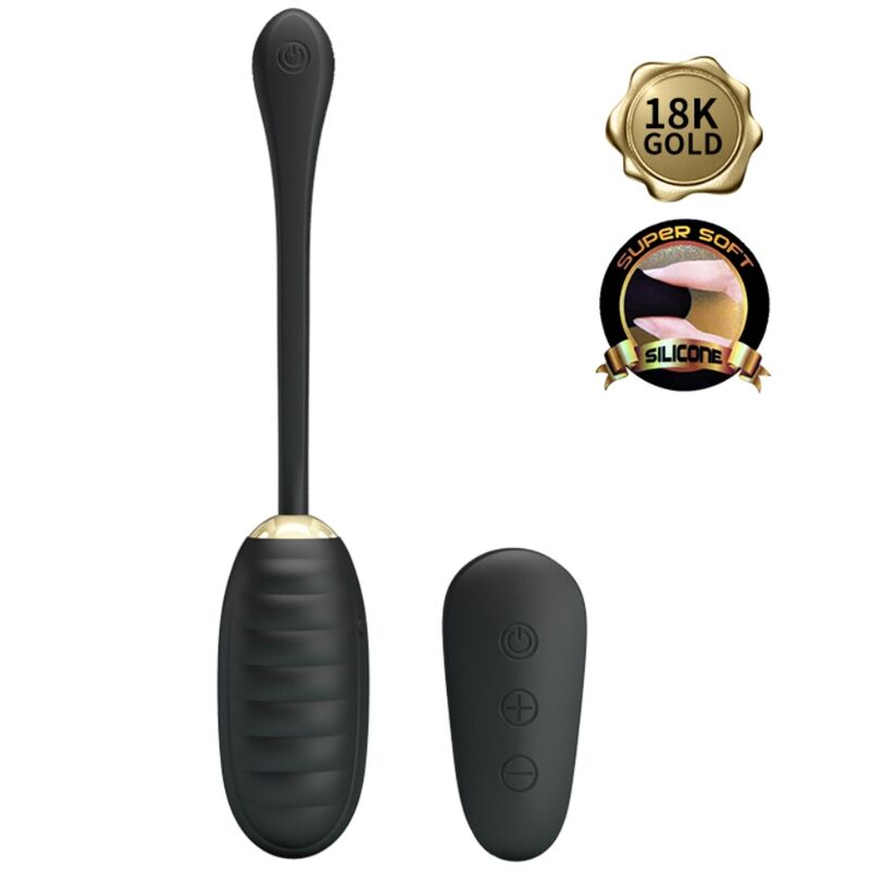PRETTY LOVE - ŒUF VIBRANT RECHARGEABLE DE LUXE DOREEN NOIR AVEC TÉLÉCOMMANDE