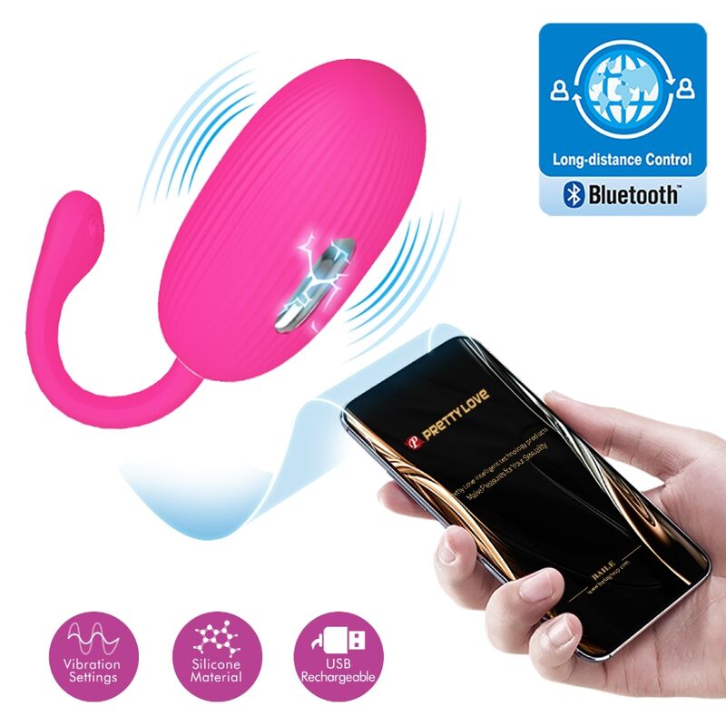 PRETTY LOVE - ŒUF VIBRANT RECHARGEABLE DOREEN MAGENTA AVEC TÉLÉCOMMANDE