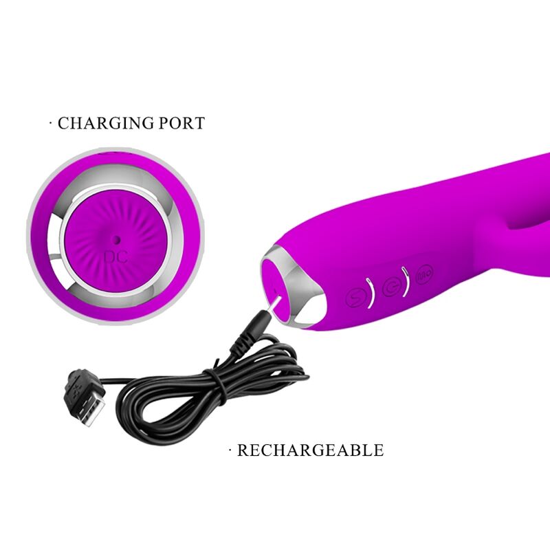 PRETTY LOVE - VIBROMASSEUR LAPIN RECHARGEABLE GLORIA, ÉTANCHE, VIOLET