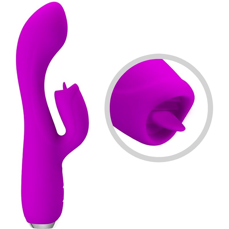 PRETTY LOVE - VIBROMASSEUR LAPIN RECHARGEABLE GLORIA, ÉTANCHE, VIOLET