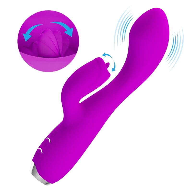 PRETTY LOVE - VIBROMASSEUR LAPIN RECHARGEABLE GLORIA, ÉTANCHE, VIOLET