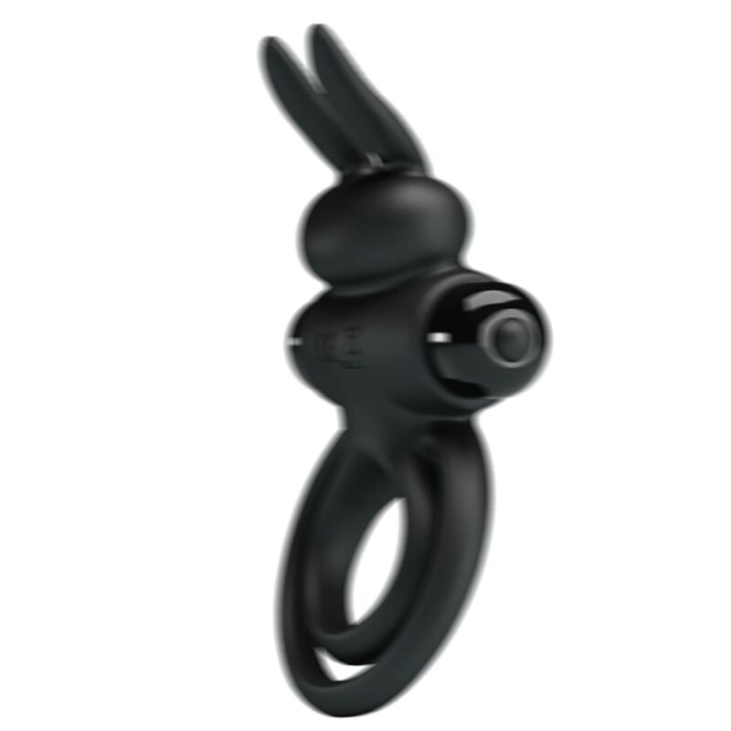PRETTY LOVE - VIBRATEUR III ANNEAU LAPIN POUR PÉNIS NOIR