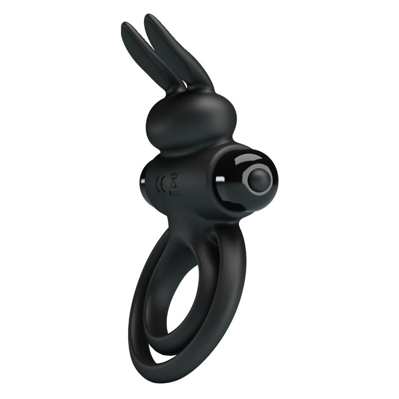 PRETTY LOVE - VIBRATEUR III ANNEAU LAPIN POUR PÉNIS NOIR