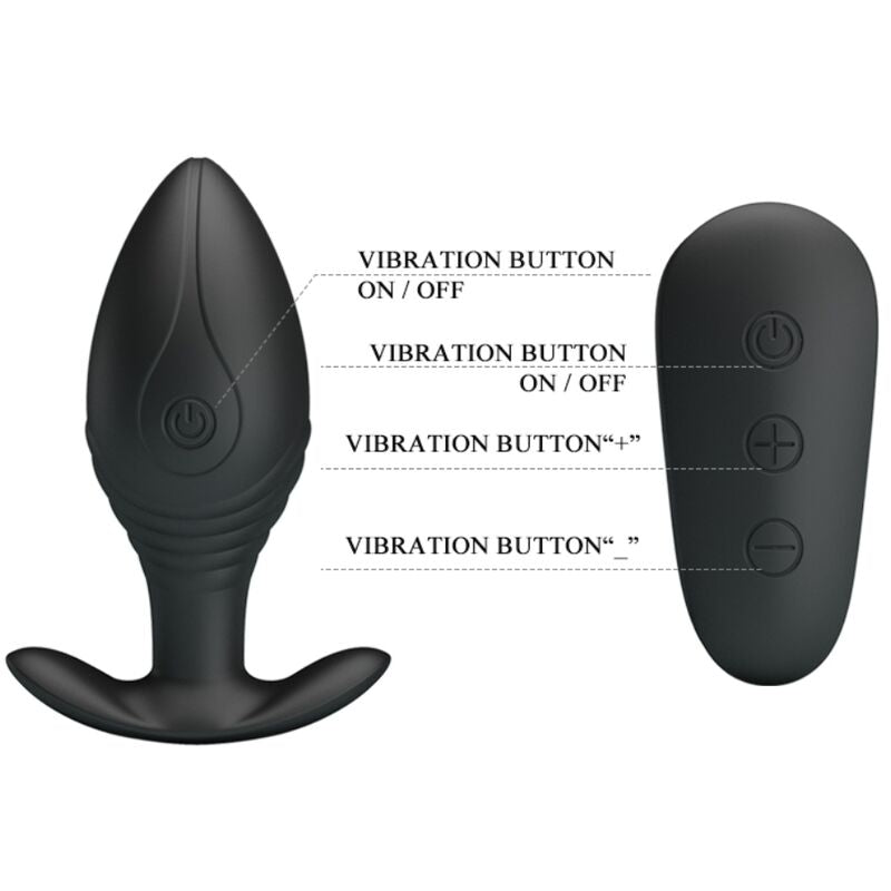 PRETTY LOVE - REGINA PLUG ANAL VIBRANT RECHARGEABLE NOIR