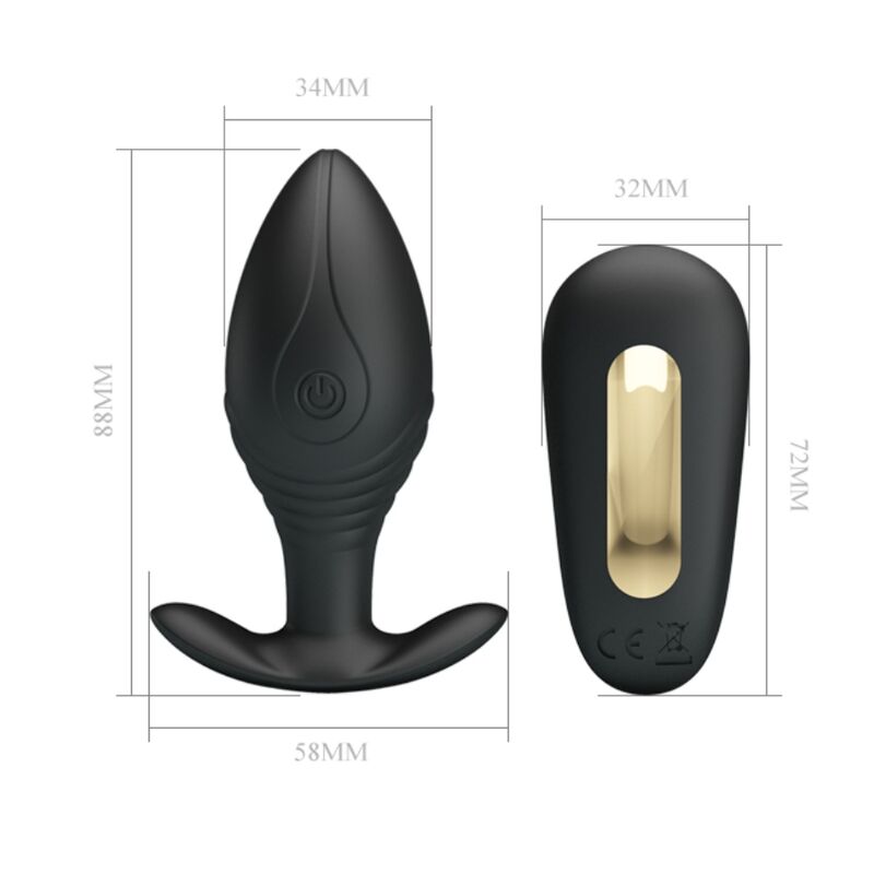PRETTY LOVE - REGINA PLUG ANAL VIBRANT RECHARGEABLE NOIR