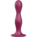 SATISFYER - GODEMICHET DOUBLE BOULE EN SILICONE GRENAT